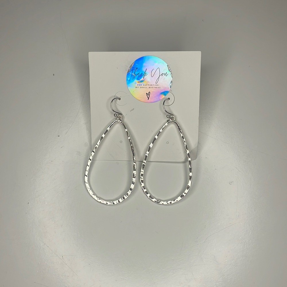 cute silver water drop earrings